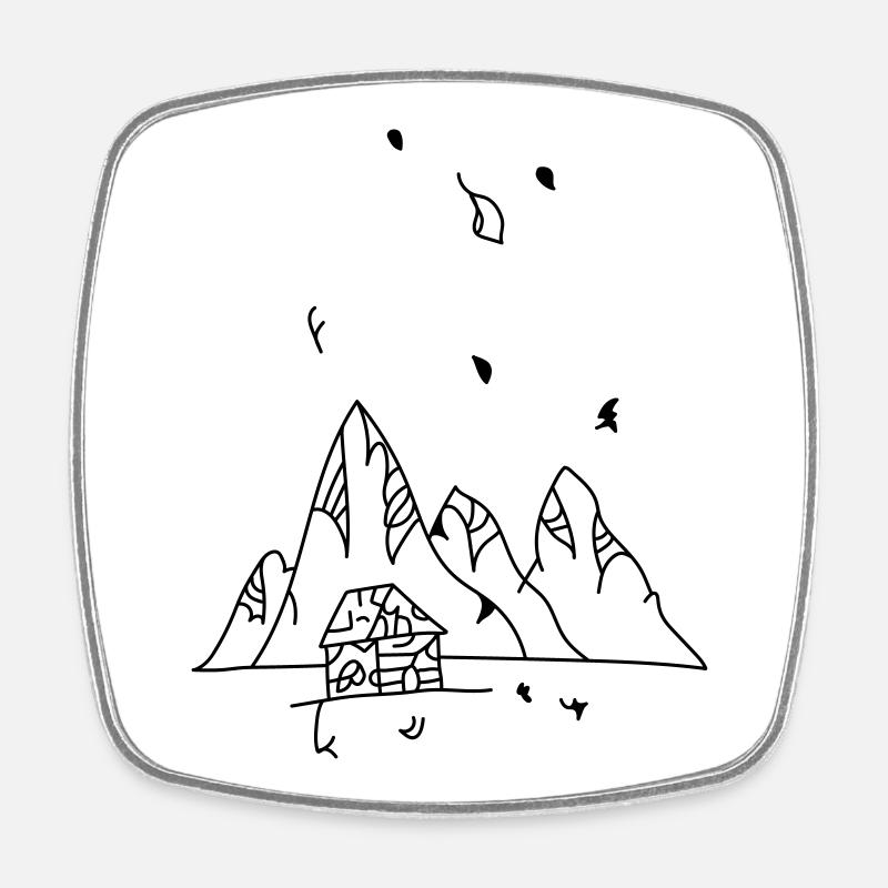 mountain - Square fridge magnet - white