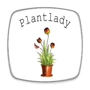 Flowers Lady - Square fridge magnet - white - Front