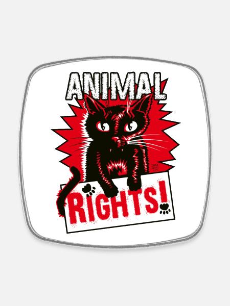 DROITS DES ANIMAUX - Magnet carré - blanc