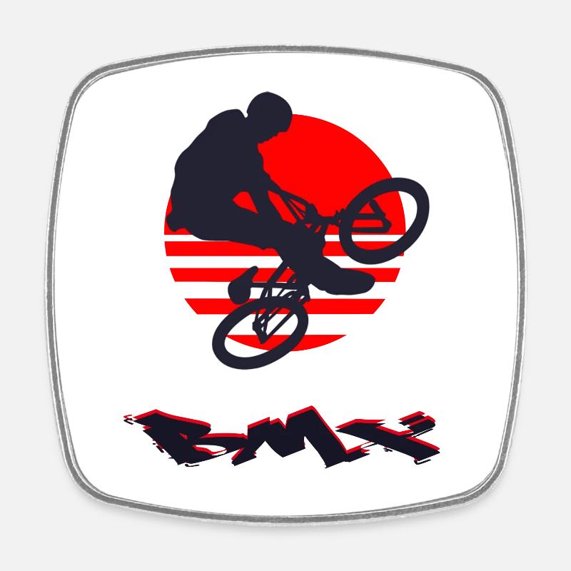 Le BMX - Magnet carré - blanc