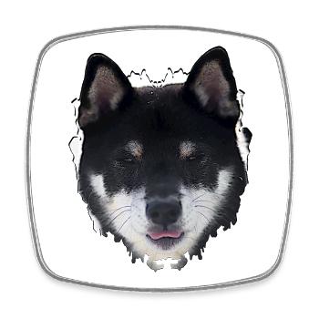 Nacht-Hund Gesichtsdesign - Viereckiger Kühlschrankmagnet - Weiß - Vorne