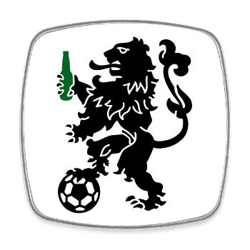 Netherlands Orange lion football beer funny European Championship - Square fridge magnet - white - Front