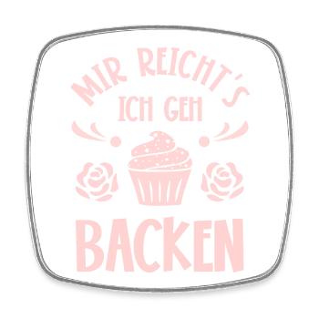 Backen Bäcker Bäckerin - Viereckiger Kühlschrankmagnet - Weiß - Vorne