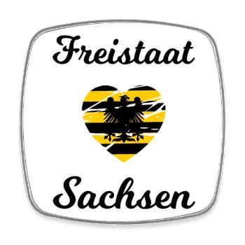 Freistaat Sachsen - Viereckiger Kühlschrankmagnet - Weiß - Vorne