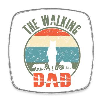 Le père de La Walking - Magnet carré - blanc - Devant