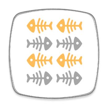 A school of fish in the middle of the ocean - Square fridge magnet - white - Front