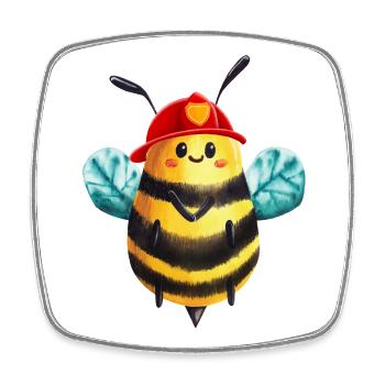 Chef des pompiers Bee : Héros des pompiers - Magnet carré - blanc - Devant