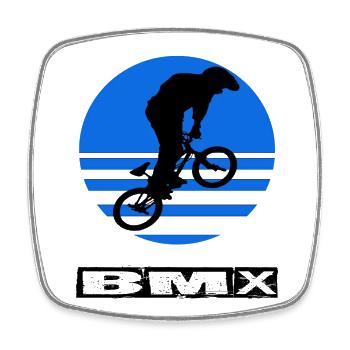 BMX - Viereckiger Kühlschrankmagnet - Weiß - Vorne