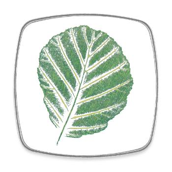 Leaf Alder / Original Art Print - Square fridge magnet - white - Front