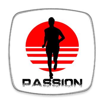 Runner - Square fridge magnet - white - Front