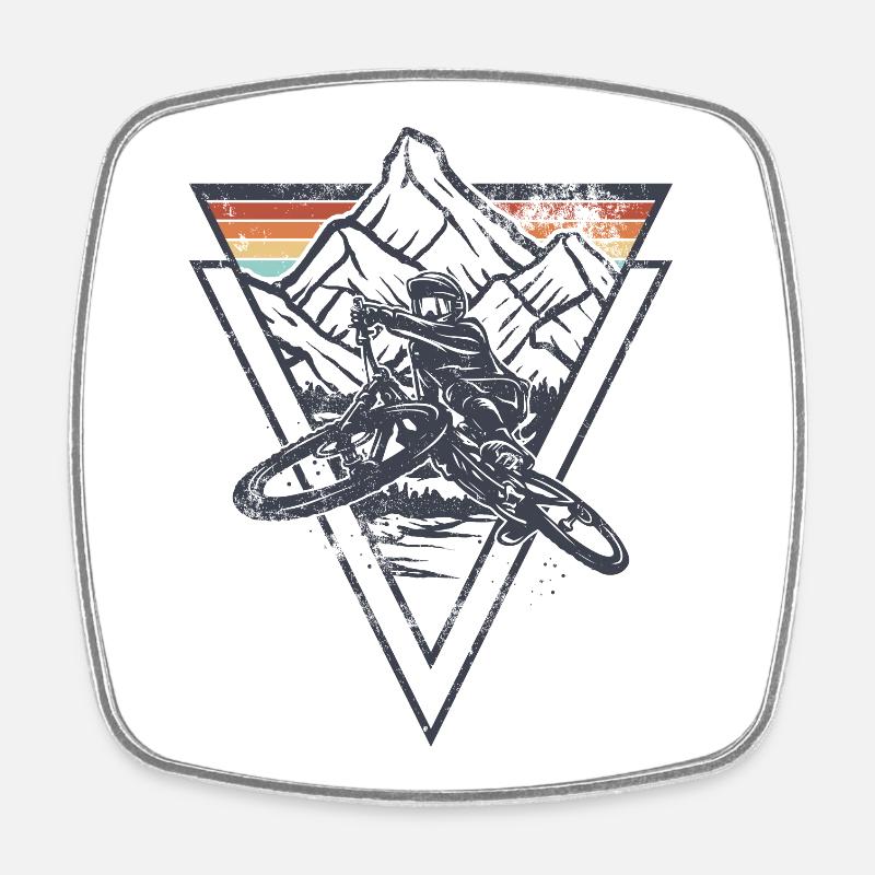 Summit Geometry Sunset - Square fridge magnet - white