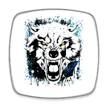 Wolf - Wölfe - Werwolf - Wolfsrudel - Vollmond - Viereckiger Kühlschrankmagnet - Weiß - Vorne