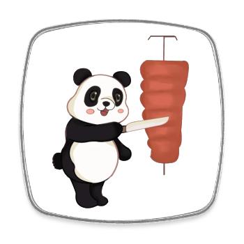 Doner Kebab Panda Kebab - Square fridge magnet - white - Front