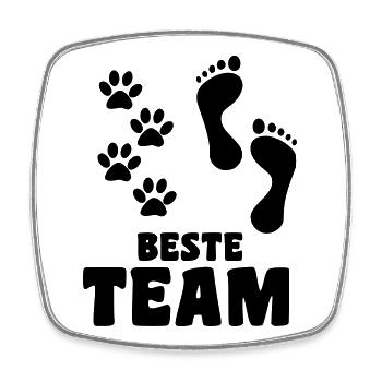 Zusammen mit Ihrem Hund sind Sie das beste Team * - Viereckiger Kühlschrankmagnet - Weiß - Vorne
