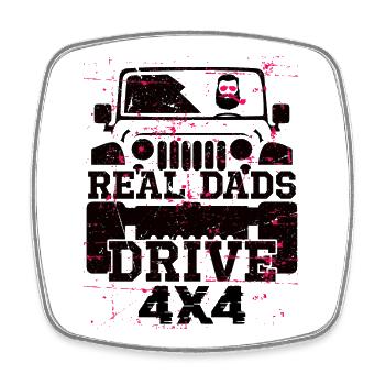 4x4 off-road vehicle - Square fridge magnet - white - Front