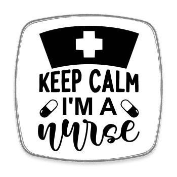 Keep calm im a nurse - Viereckiger Kühlschrankmagnet - Weiß - Vorne