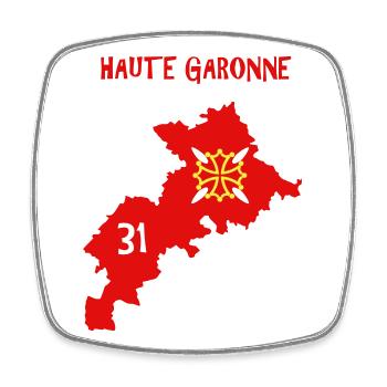 Haute Garonne - Viereckiger Kühlschrankmagnet - Weiß - Vorne