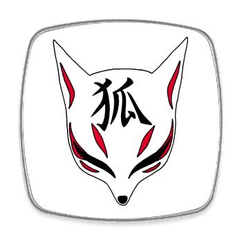 Japanischer Fuchs manga - Viereckiger Kühlschrankmagnet - Weiß - Vorne
