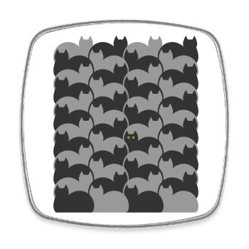 Escher Style Cats Textur - Viereckiger Kühlschrankmagnet - Weiß - Vorne