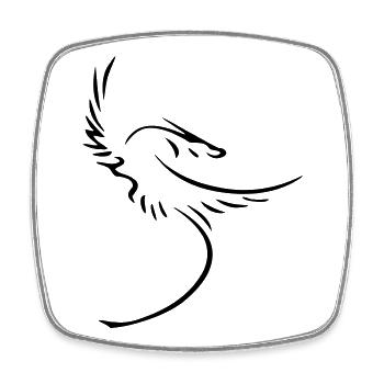 drache figur mythos dragonfly dachensymbol phoenix - Viereckiger Kühlschrankmagnet - Weiß - Vorne