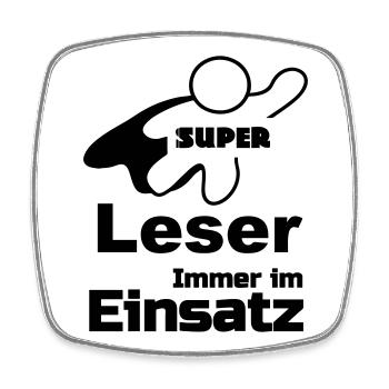 Super Leser Geschenk - Viereckiger Kühlschrankmagnet - Weiß - Vorne
