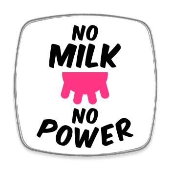 No milk no power (Euter) - Viereckiger Kühlschrankmagnet - Weiß - Vorne