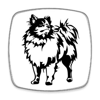 Spitz - Viereckiger Kühlschrankmagnet - Weiß - Vorne