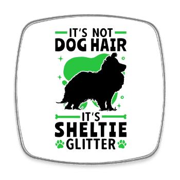 Das ist Sheltie Glitzer Shetland Sheepdog - Viereckiger Kühlschrankmagnet - Weiß - Vorne