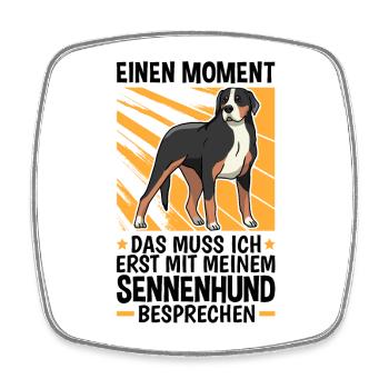 Mit Sennenhund besprechen Schweizer Sennenhund - Viereckiger Kühlschrankmagnet - Weiß - Vorne