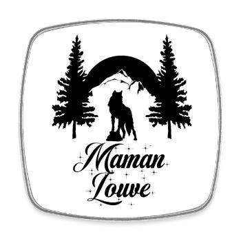 Maman Louve - Magnet carré - blanc - Devant