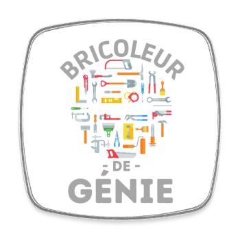 Bricoleur de génie - Magnet carré - blanc - Devant