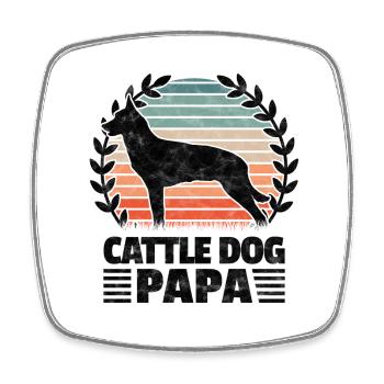 Cattle Dog Papa Australian Cattle Dog - Viereckiger Kühlschrankmagnet - Weiß - Vorne