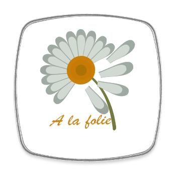 I love you to madness - Square fridge magnet - white - Front