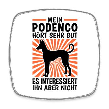 Podenco Ibicenco hört gut Ibizan Hound - Viereckiger Kühlschrankmagnet - Weiß - Vorne