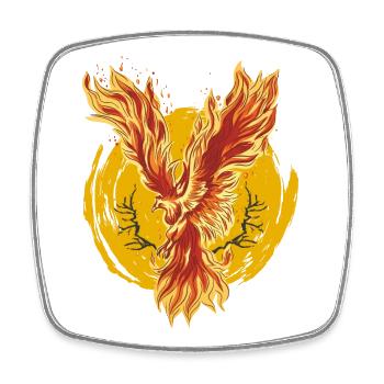 Phoenix zen power animal spirituality - Square fridge magnet - white - Front