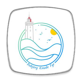 Lighthouse Rubjerg Knude on the dune in Denmark - Square fridge magnet - white - Front