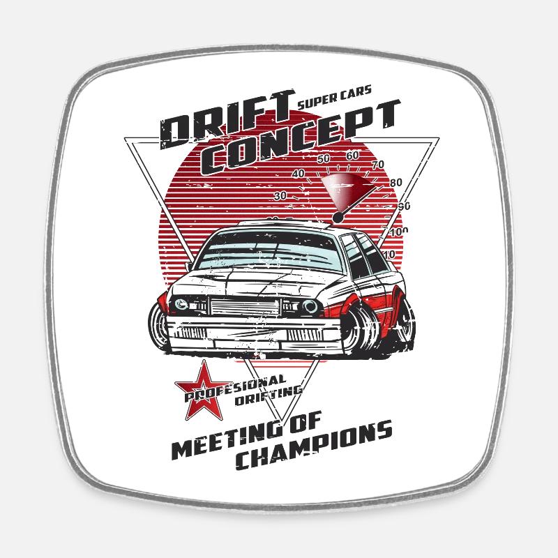 Drift Sport - Square fridge magnet - white