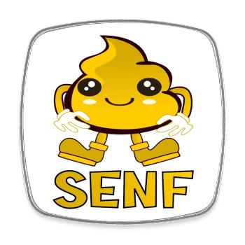 Senf Kawaii - Fastfood Sauce - Grillen - Viereckiger Kühlschrankmagnet - Weiß - Vorne