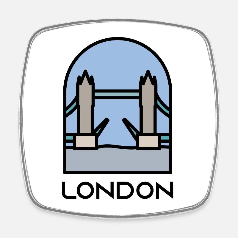 London - Square fridge magnet - white