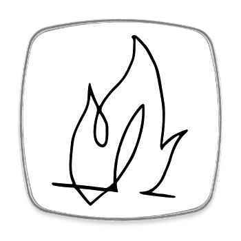 Flame, fire !!! - Square fridge magnet - white - Front