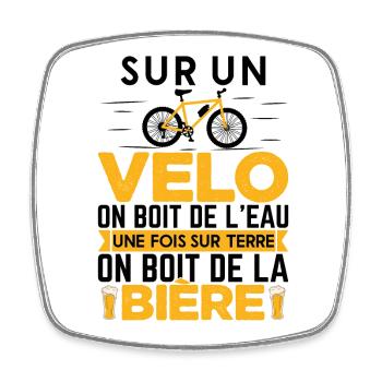 Vélo Humour Homme Cycliste Cadeau Retraite - Magnet carré - blanc - Devant