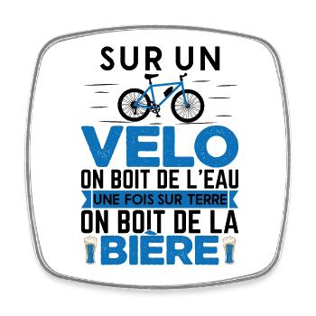 Vélo Humour Homme Cycliste Cadeau Retraite - Magnet carré - blanc - Devant