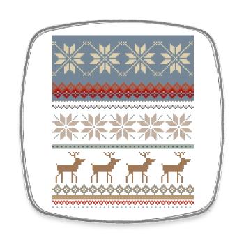 Frostiger Weihnachtszauber mit Rentieren - Viereckiger Kühlschrankmagnet - Weiß - Vorne