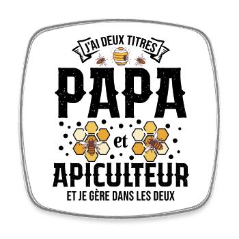 Papa Apiculteur Homme Abeilles Abeille Apiculture - Magnet carré - blanc - Devant