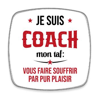 Coach Sportif Humour Entraîneur Idée Cadeau - Magnet carré - blanc - Devant