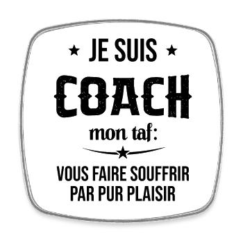 Coach Sportif Humour Entraîneur Idée Cadeau - Magnet carré - blanc - Devant