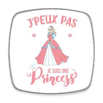 Je suis Une Princesse cadeau - Magnet carré - blanc - Devant