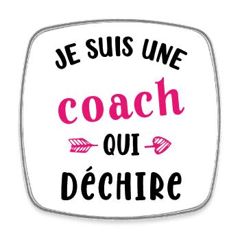 Une Coach qui déchire Femme Sportif Cadeau Humour - Magnet carré - blanc - Devant
