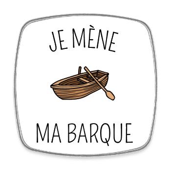 Je mène ma barque - Magnet carré - blanc - Devant