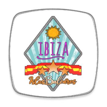 Ibiza Inselurlaub Retro Design - Viereckiger Kühlschrankmagnet - Weiß - Vorne